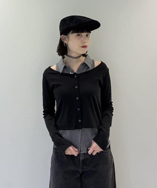 りかちょび/岸本梨佳さんの「BEAMS WOMEN｜スタッズ フェイクスエード ハンチング」を使ったコーディネート