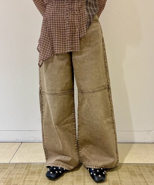 ヒカリさんの「BEAMS WOMEN｜ブリーチ デニム ワイドパンツ」を使ったコーディネート