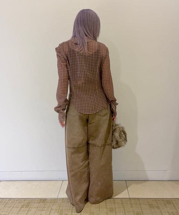 ヒカリさんの「BEAMS WOMEN｜ブリーチ デニム ワイドパンツ」を使ったコーディネート
