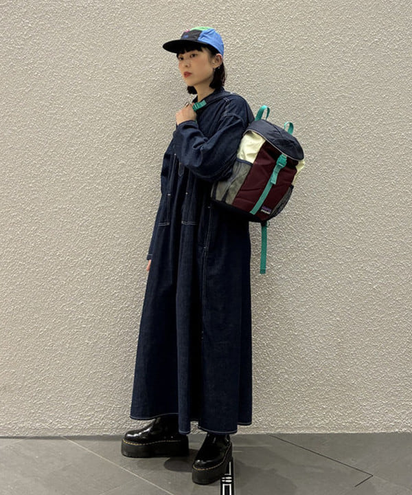 りかちょび/岸本梨佳さんの「BEAMS WOMEN｜orSlow / PULLOVER DENIM DRESS」を使ったコーディネート