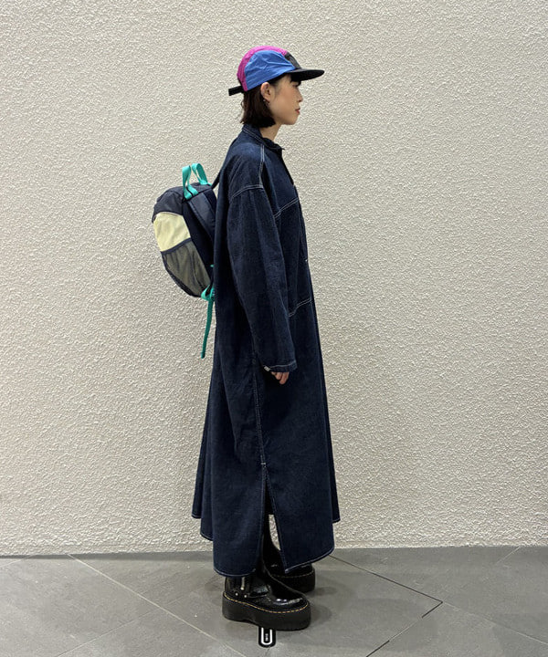 りかちょび/岸本梨佳さんの「BEAMS WOMEN｜orSlow / PULLOVER DENIM DRESS」を使ったコーディネート