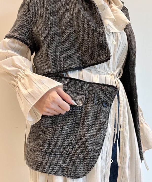 おのすさんの「BEAMS WOMEN｜ドビー ストライプ ワンピース」を使ったコーディネート