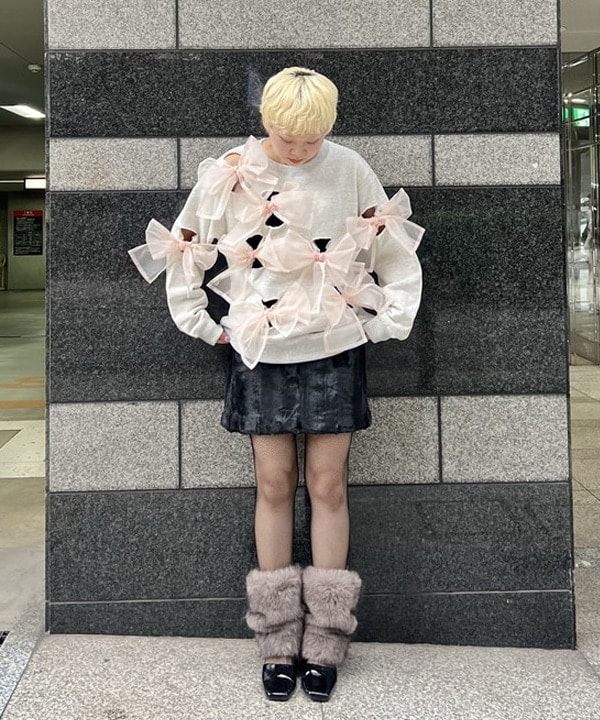 あさひさんの「BEAMS WOMEN｜フェイクファー ミニ スカート」を使ったコーディネート