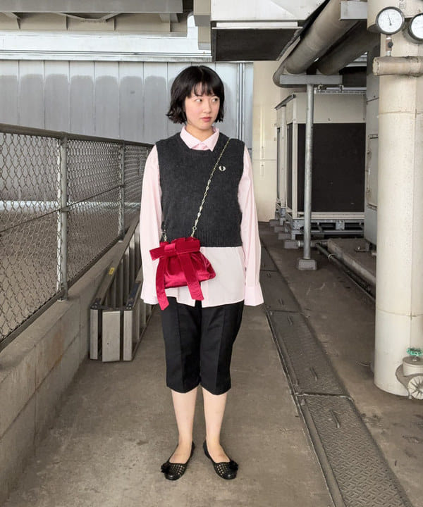 晶さんの「BEAMS WOMEN｜【別注】FRED PERRY フラッフィー ベスト」を使ったコーディネート