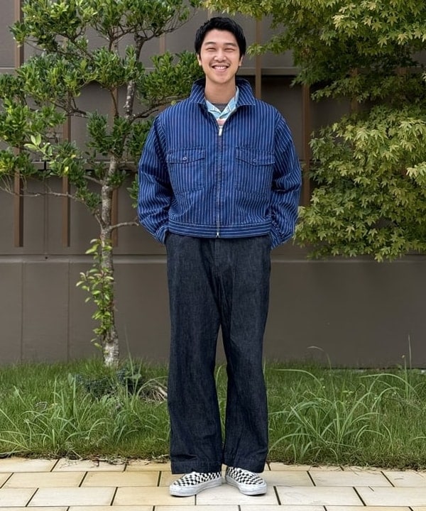 藍染拉鍊短版夾克外套