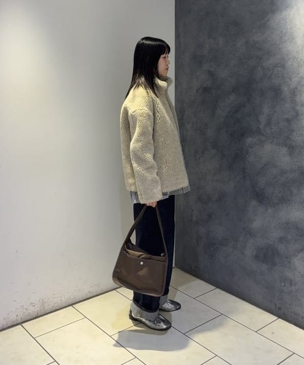 菜月さんの「BEAMS WOMEN｜TICCA / ウール ファー ブルゾン」を使ったコーディネート