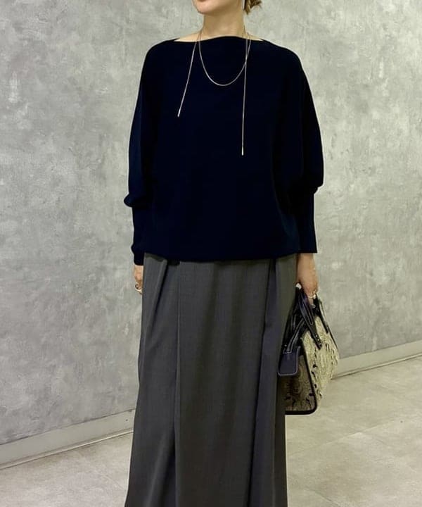 越智 里美さんの「BEAMS WOMEN｜ボートネック レディ ニット .M」を使ったコーディネート