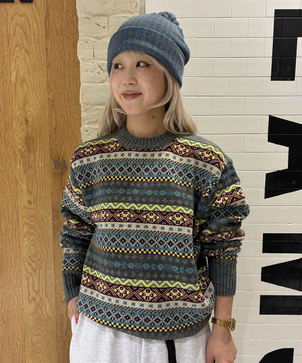 ando naoさんの「BEAMS WOMEN｜【別注】INFIELDER DESIGN &times; BEAMS BOY / ストライプ ワッチ キャップ」を使ったコーディネート