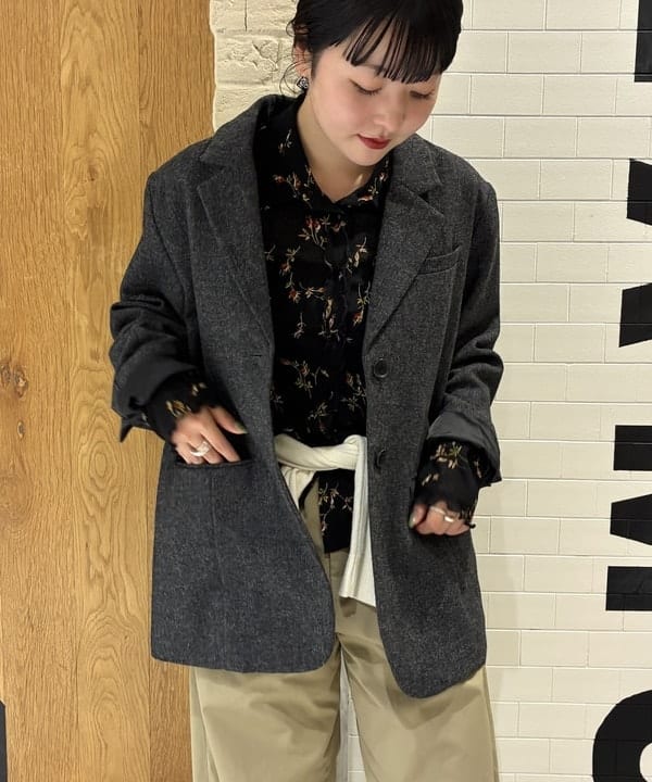 harukaさんの「BEAMS WOMEN｜ホームスパン シングル ジャケット」を使ったコーディネート