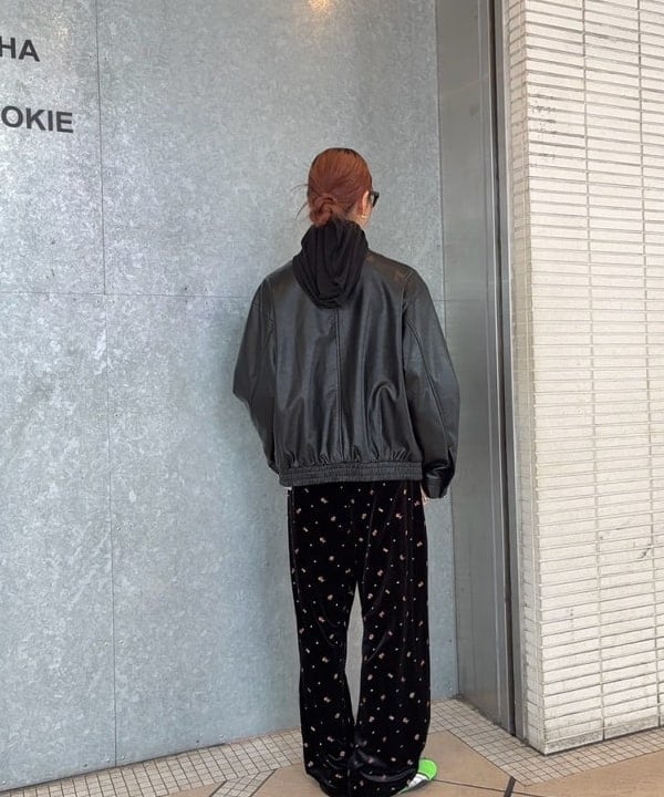 れいなさんの「BEAMS WOMEN｜フェイクレザー ライダース ジャケット」を使ったコーディネート