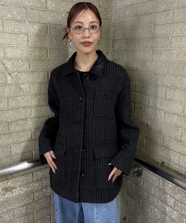 れいなさんの「BEAMS WOMEN｜ストライプ カバーオール ジャケット」を使ったコーディネート