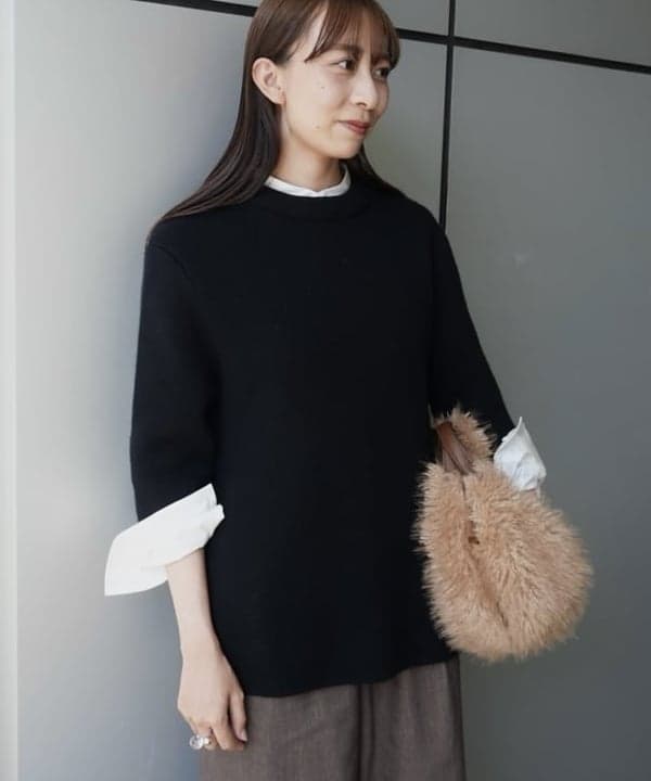 cammyさんの「BEAMS WOMEN｜クロップド スリーブ ニット .M」を使ったコーディネート