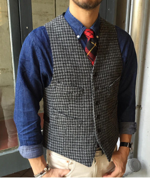 ◎美品 BEAMS PLUS ビームスプラス ハリスツイード ベスト チェック BEAMS PLUS（ビームス プラス）Waistcoat Harris Tweed