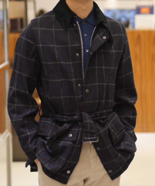 Barbour BEAUCHAMP SL ウール ウィンドペーン 36 - アウター