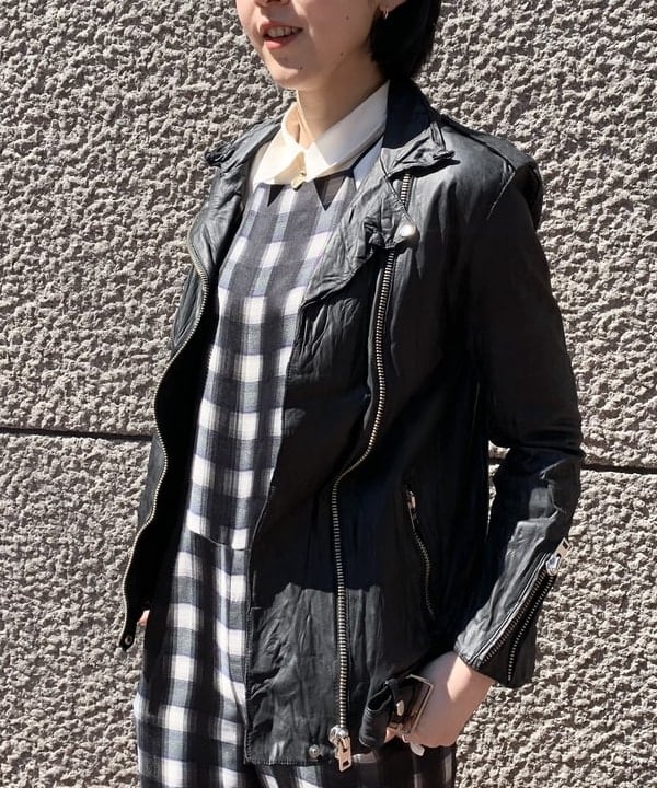 kigoさんの「BEAMS WOMEN｜sisii / new ダブル ライダース 」を使ったコーディネート