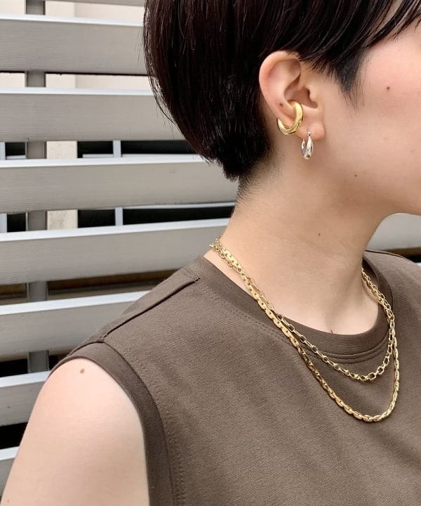 shirakiさんの「BEAMS WOMEN｜PHILIPPE AUDIBERT × Demi-Luxe BEAMS / 別注 Millie ネックレス ゴールド」を使ったコーディネート