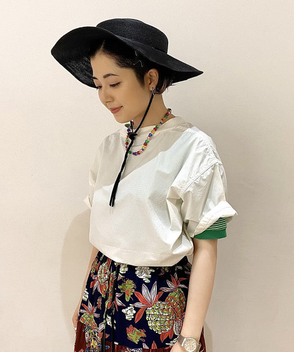 吉野 多恵さんの「BEAMS WOMEN｜【別注】Healthknit / ワッフル ボーダー Tシャツ」を使ったコーディネート