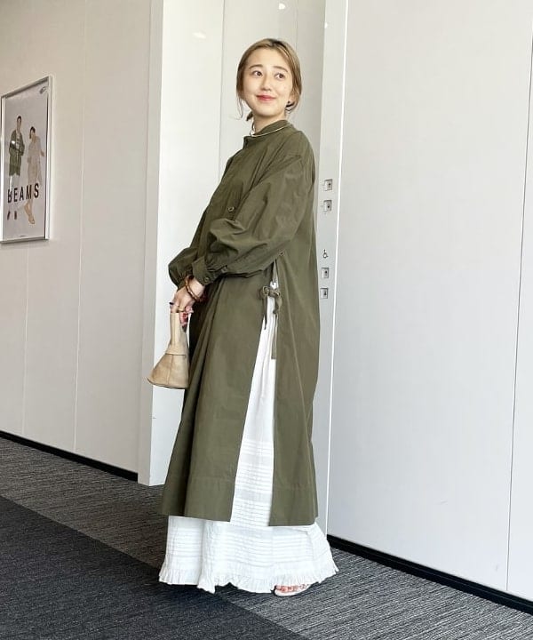 ハルカワエさんの「BEAMS WOMEN｜【別注】Healthknit / ワッフル ボーダー Tシャツ」を使ったコーディネート