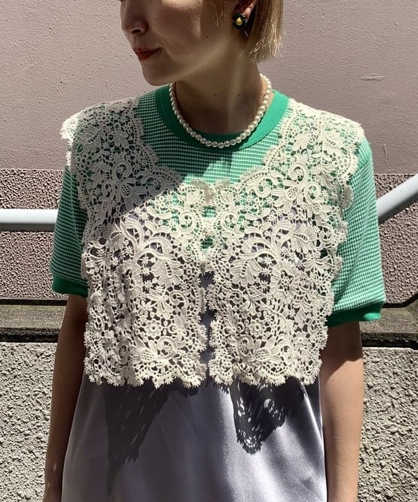 朱華さんの「BEAMS WOMEN｜Healthknit × BEAMS BOY / ワッフル ボーダー Tシャツ」を使ったコーディネート