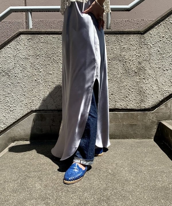 朱華さんの「BEAMS WOMEN｜Healthknit × BEAMS BOY / ワッフル ボーダー Tシャツ」を使ったコーディネート