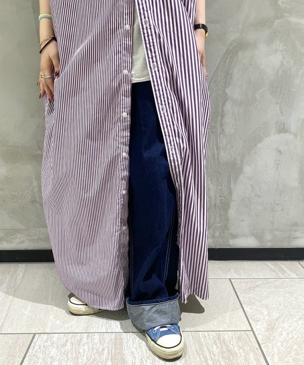 カスタニ モモノさんの「BEAMS WOMEN｜BEAMS BOY / スタンドカラー ロングスリーブ ワンピース」を使ったコーディネート