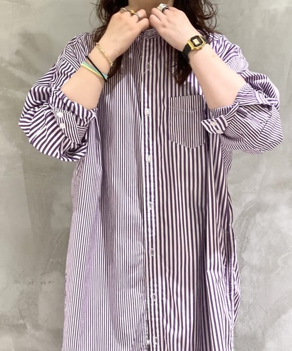 カスタニ モモノさんの「BEAMS WOMEN｜BEAMS BOY / スタンドカラー ロングスリーブ ワンピース」を使ったコーディネート
