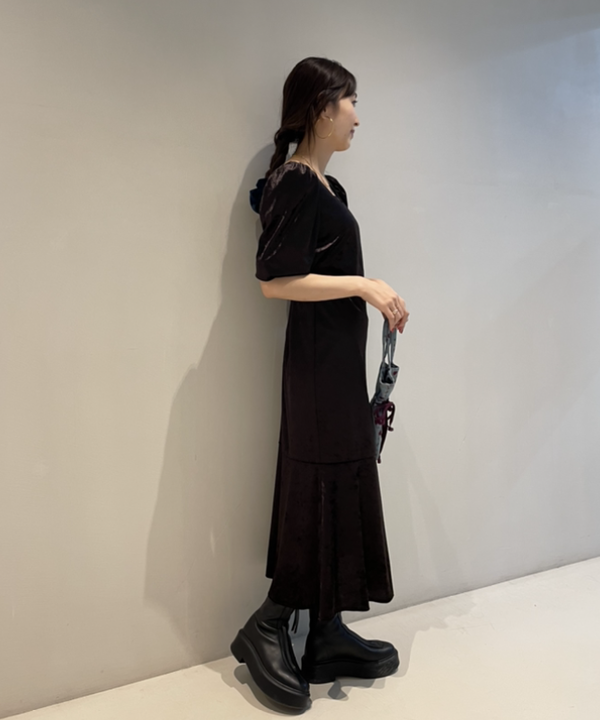 JOIEVE ベロアワンピース 38 チョコレート JOIEVE /ベロアワンピース 38