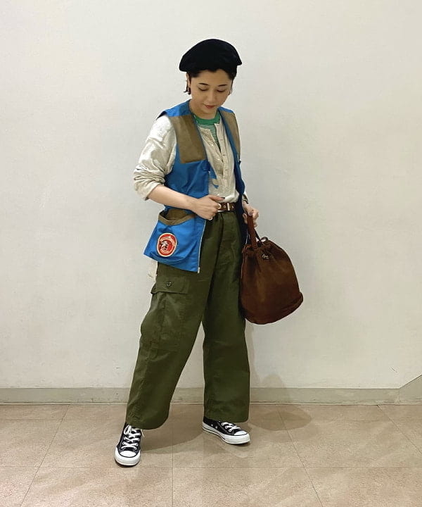 吉野 多恵さんの「BEAMS WOMEN｜【別注】Healthknit / ワッフル ボーダー Tシャツ」を使ったコーディネート