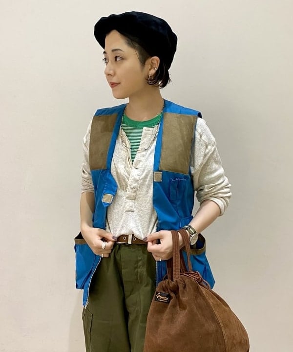 吉野 多恵さんの「BEAMS WOMEN｜【別注】Healthknit / ワッフル ボーダー Tシャツ」を使ったコーディネート