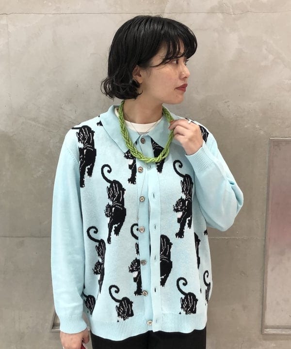 トップスTTT_MSW Panther Knit Cardigan - カーディガン