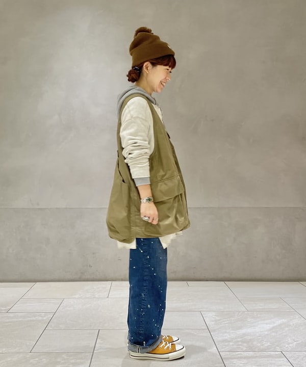 原口 愛さんの「BEAMS WOMEN｜Healthknit × BEAMS BOY / ワッフル プルオーバー パーカ」を使ったコーディネート