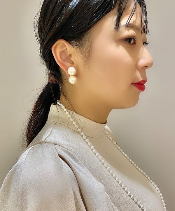 こてさんの「BEAMS WOMEN｜Demi-Luxe BEAMS / ダブルパール イヤリング」を使ったコーディネート