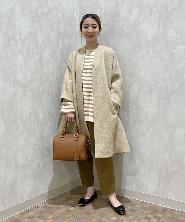 AOYAGIさんの「BEAMS WOMEN｜AUBERGE / ウール BIG CHARLOTTE ボーダーカットソー」を使ったコーディネート