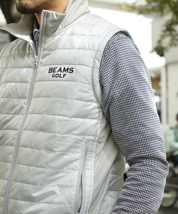 BEAMS GOLF ハウンドトゥースパッカブルベスト ダウンベスト BEAMS