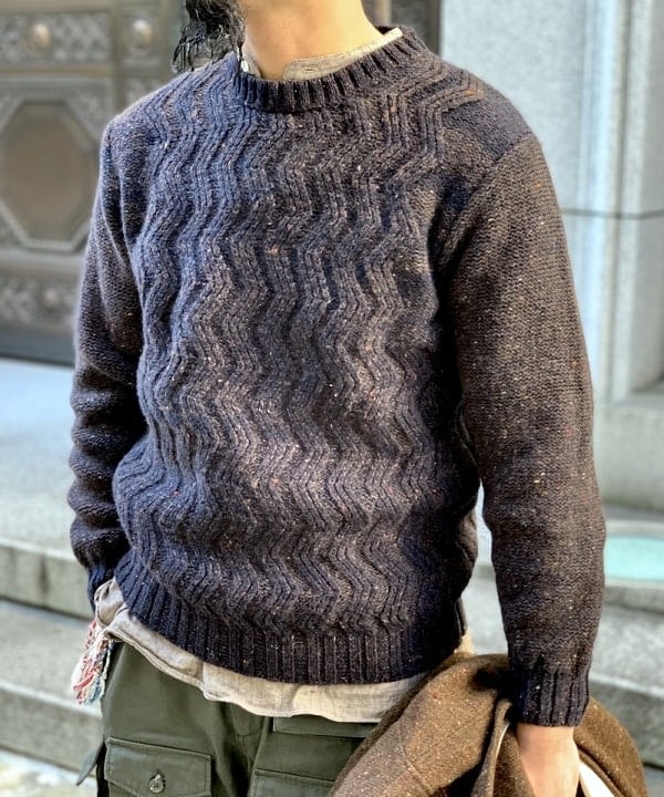 BEAMS PLUS / ウール ヘリンボーン ハーフコート