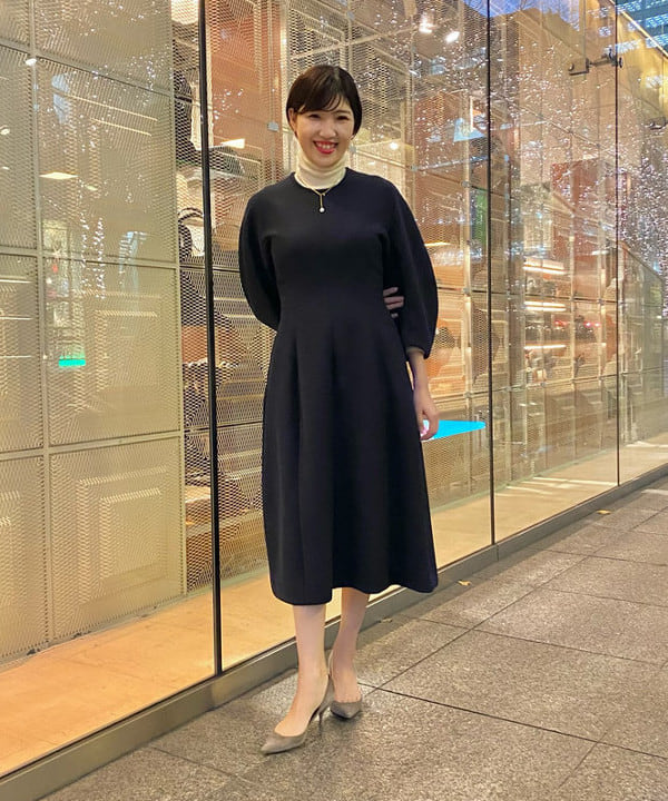 Demi-luxe BEAMS コンパクトシームワンピース ネイビー38