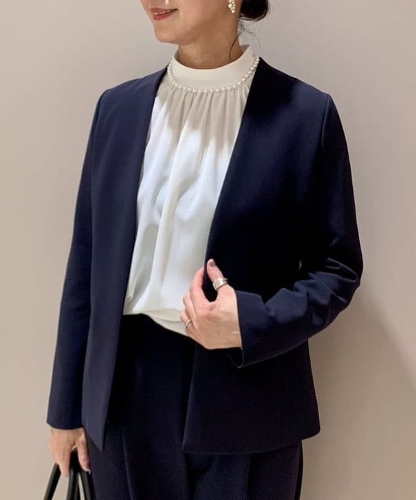 桑原 ふみさんの「BEAMS WOMEN｜トリアセ カラーレスジャケット＊」を使ったコーディネート