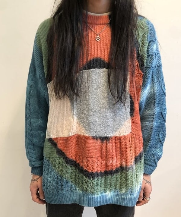 東京五輪で魅力 MSW TTT 22SS M knit pattern Crazy ニット/セーター
