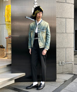 是非ご覧なってくださいMAISON MARGIELA ノーカラーデニムジャケット　メゾンマルジェラ