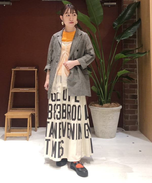 イシイ サオリさんの「BEAMS WOMEN｜BEAMS BOY / チェック ロング ダブル ジャケット」を使ったコーディネート