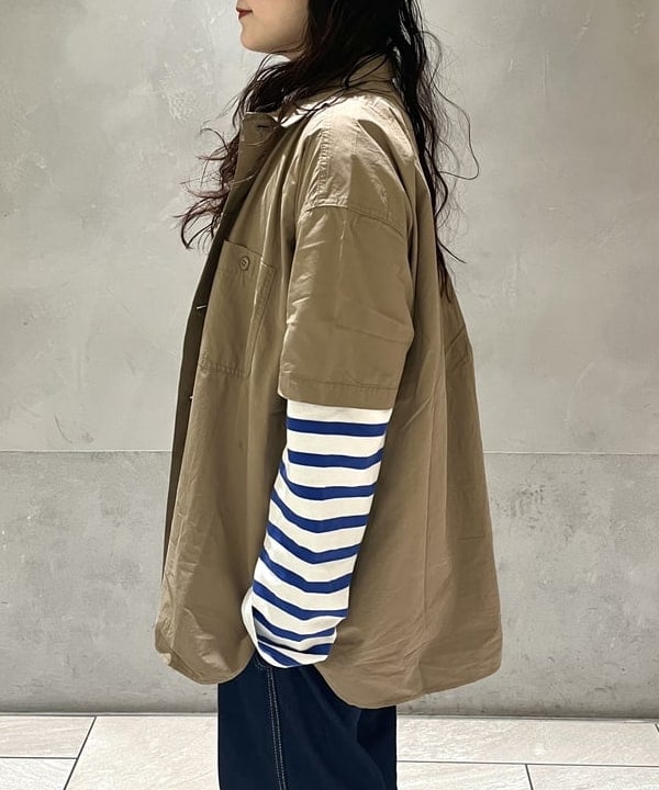 カスタニ モモノさんの「BEAMS WOMEN｜BEAMS BOY / コットン タイプライター ワークシャツ」を使ったコーディネート