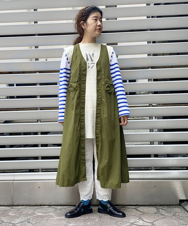 EMORIさんの「BEAMS WOMEN｜ナバルボーダー ビッグ ボートネック カットソー」を使ったコーディネート