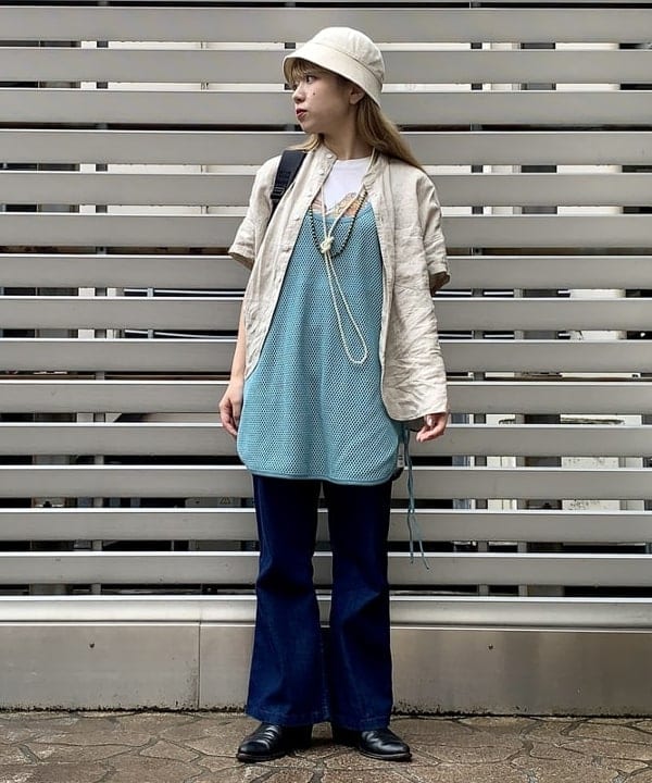 ナツハさんの「BEAMS WOMEN｜樹脂 パール ロング ネックレス」を使ったコーディネート
