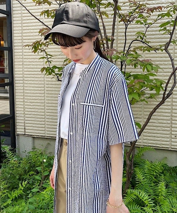 shibataさんの「BEAMS WOMEN｜ATON / スビン キャップスリーブ Tシャツ」を使ったコーディネート