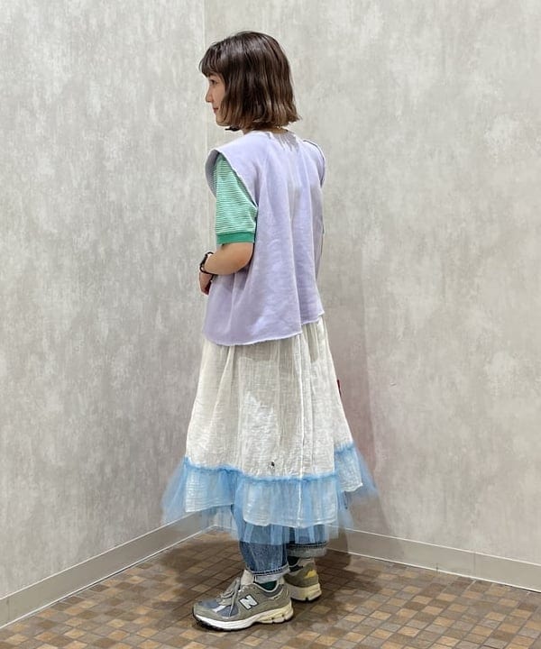 るーたまさんの「BEAMS WOMEN｜Healthknit × BEAMS BOY / ワッフル ボーダー Tシャツ」を使ったコーディネート