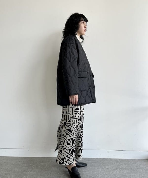 kigoさんの「BEAMS WOMEN｜キルティング ノーカラー ブルゾン」を使ったコーディネート