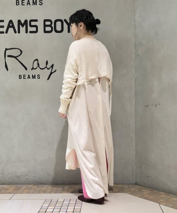 乙藤 侑里さんの「BEAMS WOMEN｜BEAMS BOY / リブ ユーロ ヴィンテージ ワンピース」を使ったコーディネート