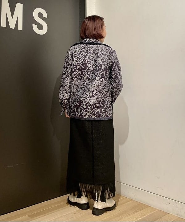 葛岡 七海さんの「BEAMS WOMEN｜maturely / Flower Jacquard Fringe Jacket」を使ったコーディネート