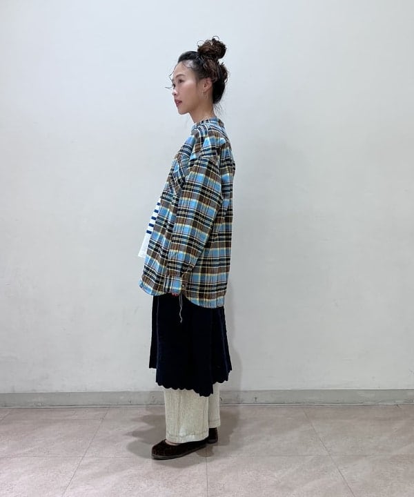 清水 彩乃さんの「BEAMS WOMEN｜ナバルボーダー ビッグ ボートネック カットソー」を使ったコーディネート