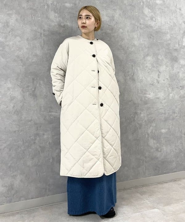 Demi-Luxe BEAMS / ダイヤキルト ノーカラーコート（Demi-Luxe